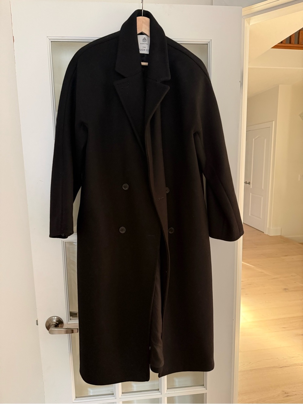 Babaton The Slouch Coat Long Wool Cashmere Coat Size Medium Like New